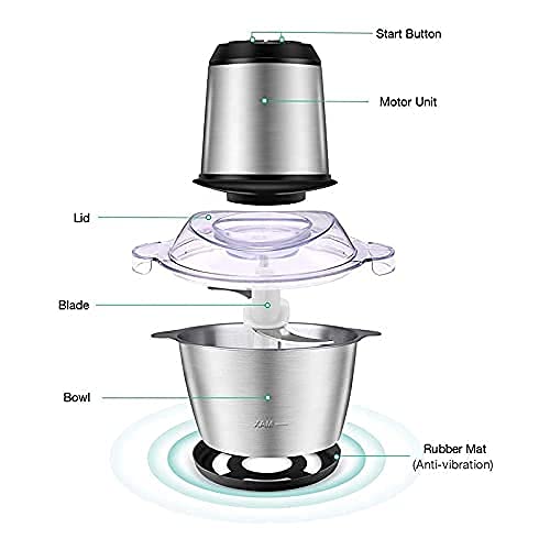 Electric Stainless Steel Food Chopper – Multi-Purpose Kitchen Grinder