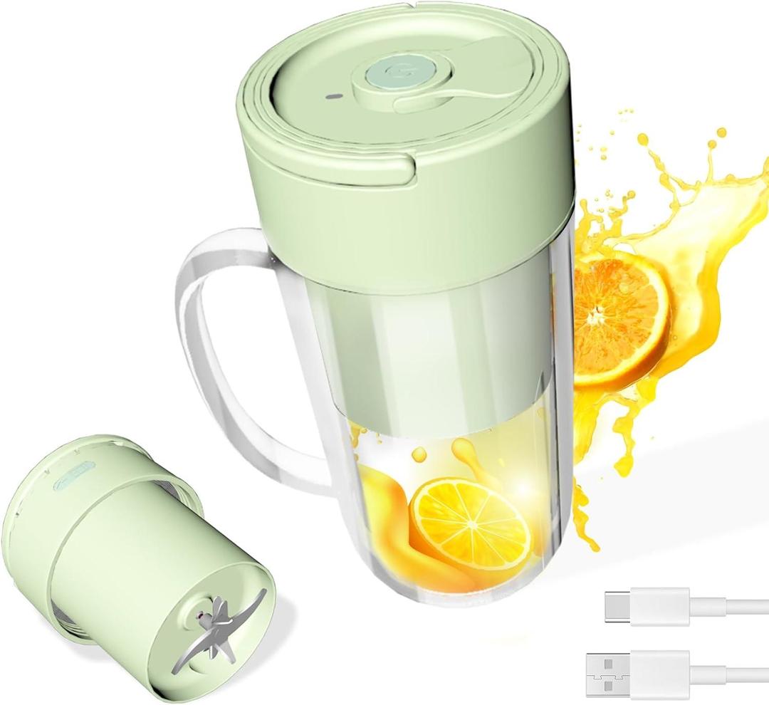 Portable Rechargeable Electric Juicer Blender Glass Green