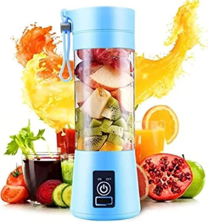 Rechargeable Electric Juicer Blender Blue ABS Plastic Kitchen Gadget