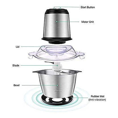 Electric Stainless Steel Food Chopper – Multi-Purpose Kitchen Grinder