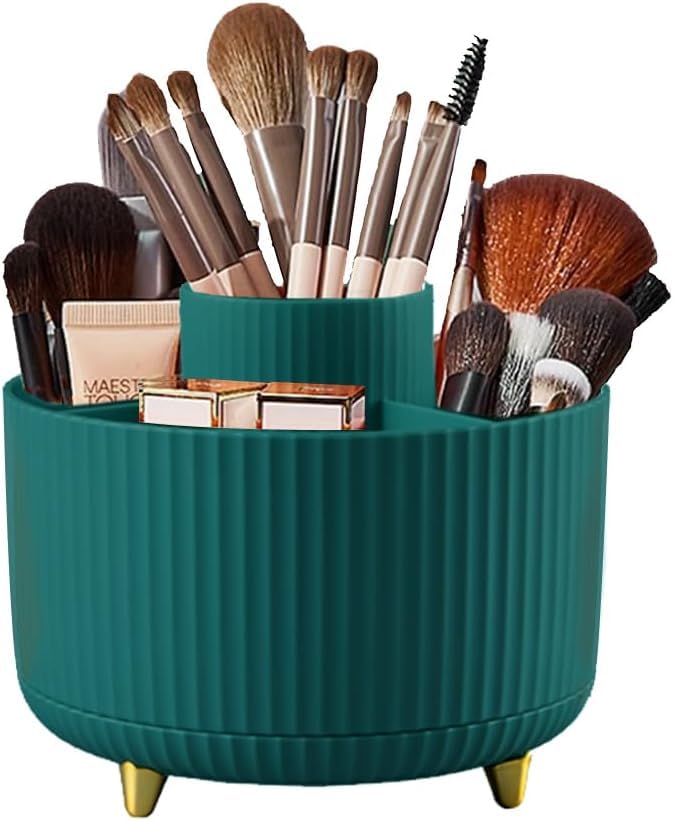 Makeup Brush Holder Rotating Makeup Brush Organizer,5 Slot Make up Brushes Cup for Cosmetics