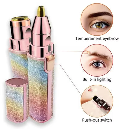 2in1 Electric Eyebrow Trimmer and Shaver Rechargeable Hair Remover for All Parts