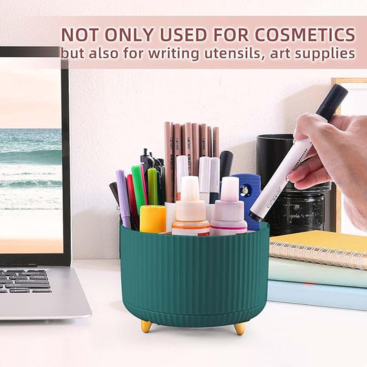 Makeup Brush Holder Rotating Makeup Brush Organizer,5 Slot Make up Brushes Cup for Cosmetics
