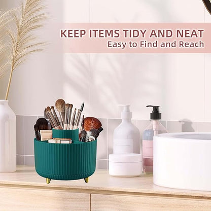Makeup Brush Holder Rotating Makeup Brush Organizer,5 Slot Make up Brushes Cup for Cosmetics