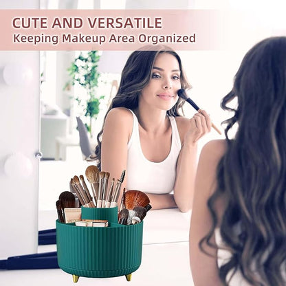 Makeup Brush Holder Rotating Makeup Brush Organizer,5 Slot Make up Brushes Cup for Cosmetics