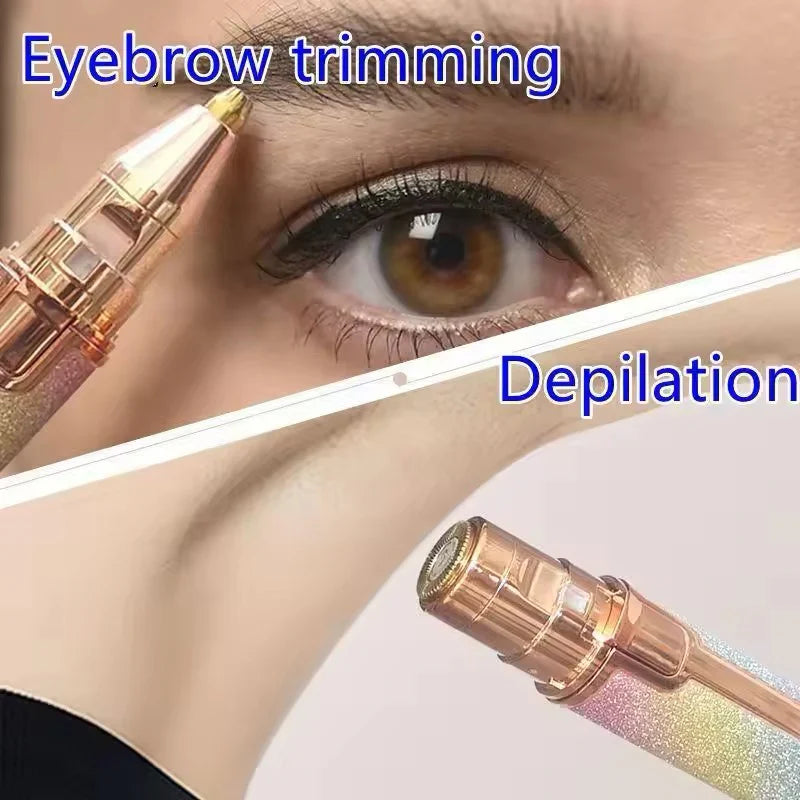 2in1 Electric Eyebrow Trimmer and Shaver Rechargeable Hair Remover for All Parts