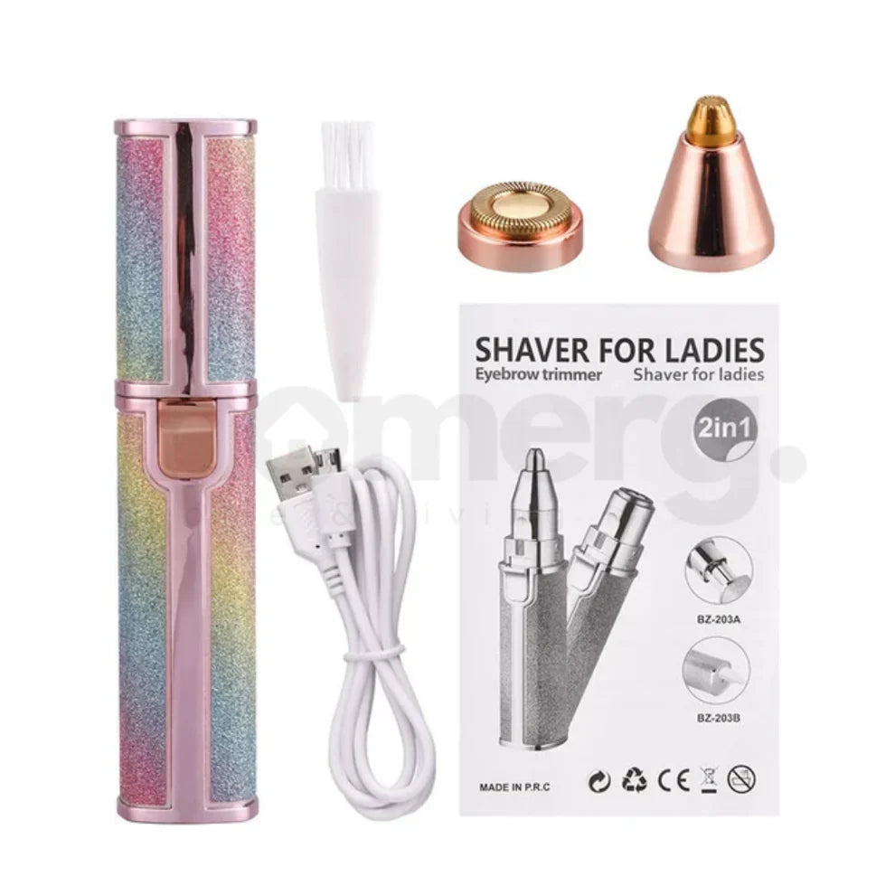 2in1 Electric Eyebrow Trimmer and Shaver Rechargeable Hair Remover for All Parts