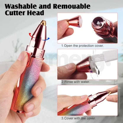 2in1 Electric Eyebrow Trimmer and Shaver Rechargeable Hair Remover for All Parts