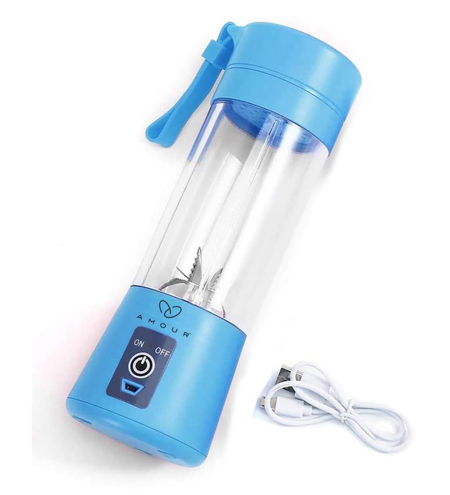Rechargeable Electric Juicer Blender Blue ABS Plastic Kitchen Gadget