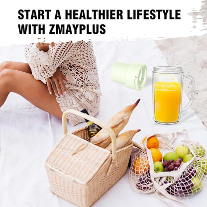 Portable Rechargeable Electric Juicer Blender Glass Green