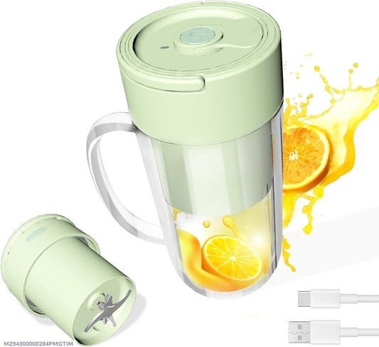 Portable Rechargeable Electric Juicer Blender Glass Green