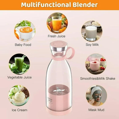 Mini Electric Juicer Blender Pink Portable 350ML