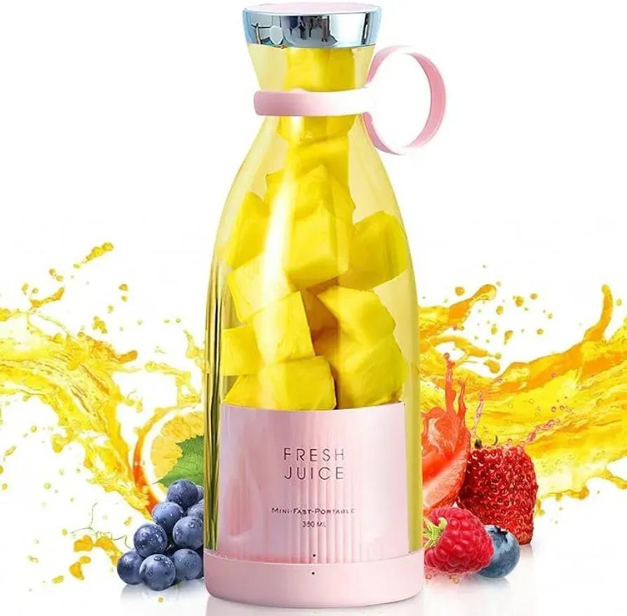 Mini Electric Juicer Blender Pink Portable 350ML