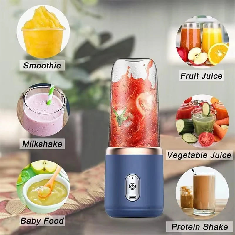 Portable Rechargeable Electric Juicer Blender Multicolor