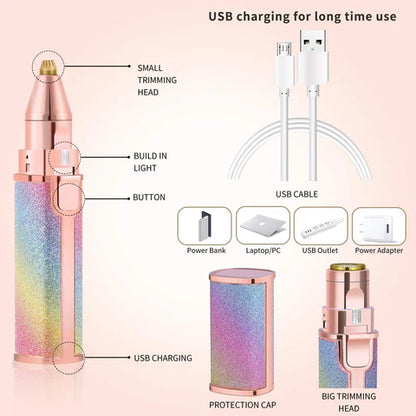 2in1 Electric Eyebrow Trimmer and Shaver Rechargeable Hair Remover for All Parts