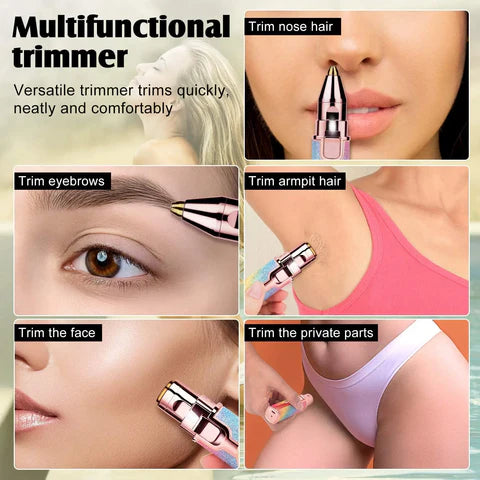 2in1 Electric Eyebrow Trimmer and Shaver Rechargeable Hair Remover for All Parts