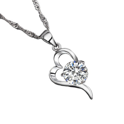 Silver Plated Korean Love Pendant Necklace for Women