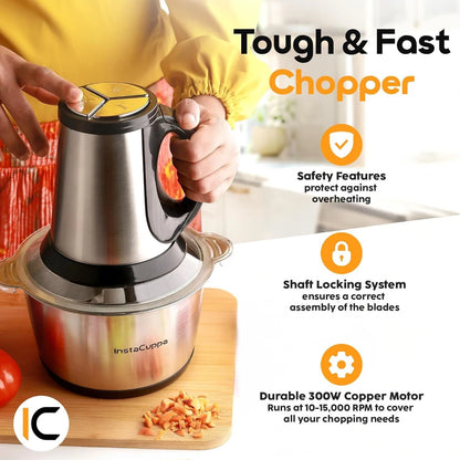 Electric Stainless Steel Food Chopper – Multi-Purpose Kitchen Grinder